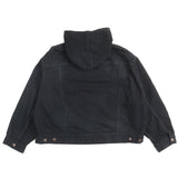 バレンシアガ DENIM FOODIE PULL-OVER PARKER ダメージ加工 デニムプルオーバーパーカー パーカー ブラック系 1 メンズ - NEWSED