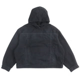 バレンシアガ DENIM FOODIE PULL-OVER PARKER ダメージ加工 デニムプルオーバーパーカー パーカー ブラック系 1 メンズ - NEWSED