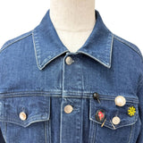 ラフシモンズ DENIM SLIM FIT JACKET ピンバッチ付 デニムジャケット インディゴブルー M メンズ - NEWSED