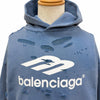 バレンシアガ Destroy Layered Sports Hoodie パーカー ライトブルー S メンズ 未使用品