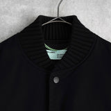 オフホワイト DIAG SKINNY VARSITY JACKET ロゴ スタジャン ブラック メンズ - NEWSED