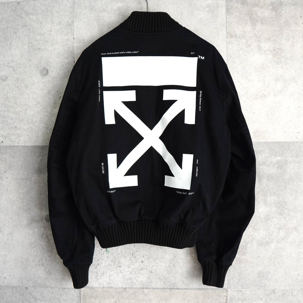 オフホワイト DIAG SKINNY VARSITY JACKET ロゴ スタジャン ブラック メンズ