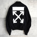 オフホワイト DIAG SKINNY VARSITY JACKET ロゴ スタジャン ブラック メンズ - NEWSED