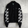 オフホワイト DIAG SKINNY VARSITY JACKET ロゴ スタジャン ブラック メンズ