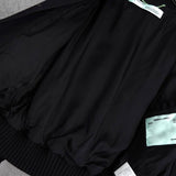 オフホワイト DIAG SKINNY VARSITY JACKET ロゴ スタジャン ブラック メンズ - NEWSED