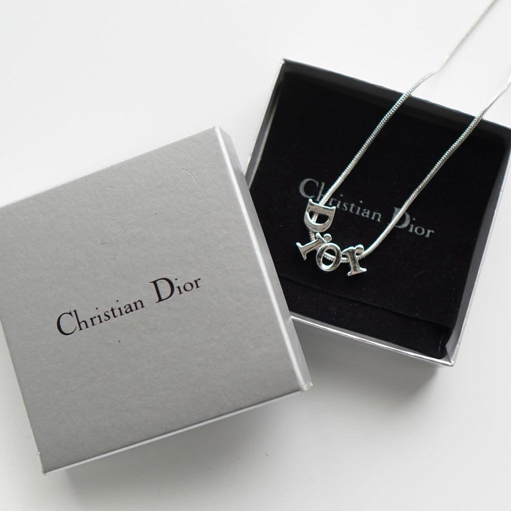 Dior 3D Logo Rhinestone Necklace
