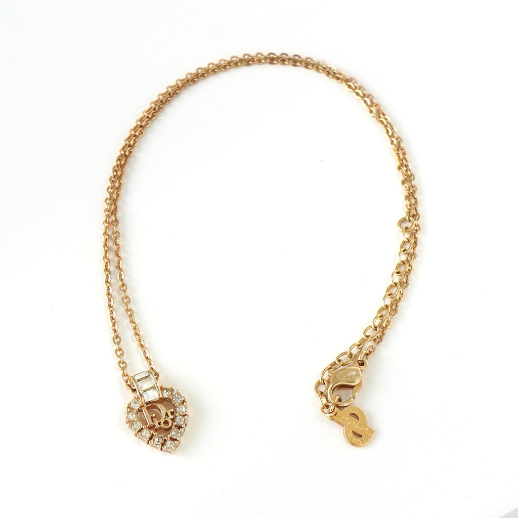 クリスチャン ディオール ネックレス Dior ハート ラインストーン