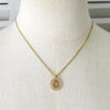 Christian Dior Light Stone Dior Logo Necklace in GP Gold