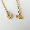 Christian Dior Light Stone Dior Logo Necklace in GP Gold