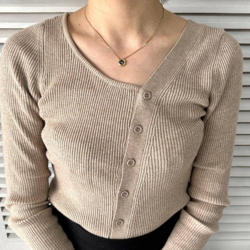 Dior Logo Circle Motif Gold Necklace - NEWSED