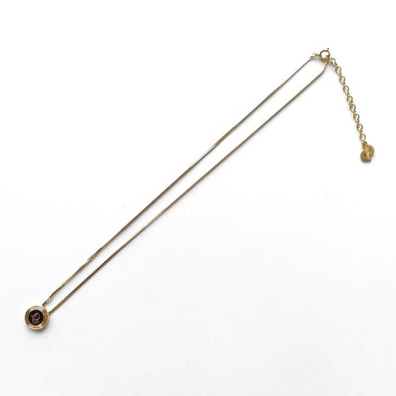 Dior Logo Circle Motif Gold Necklace - NEWSED