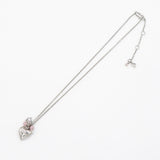 Dior Logo Heart Bees Silver Necklace - NEWSED