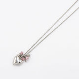 Dior Logo Heart Bees Silver Necklace - NEWSED