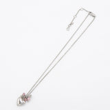 Dior Logo Heart Bees Silver Necklace - NEWSED
