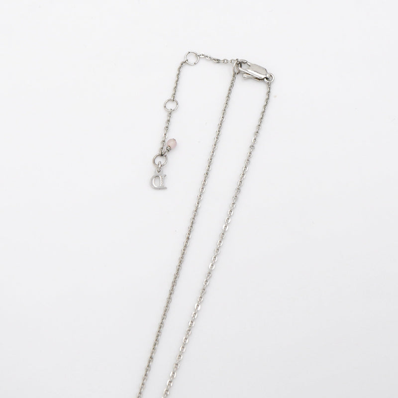 Dior Logo Heart Bees Silver Necklace - NEWSED