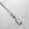 Dior Logo Picture Frame Motif Silver Necklace