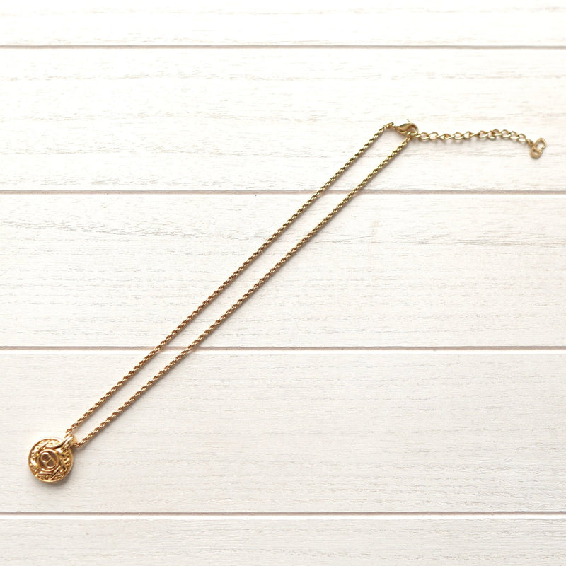Disk Top Gold Necklace - NEWSED