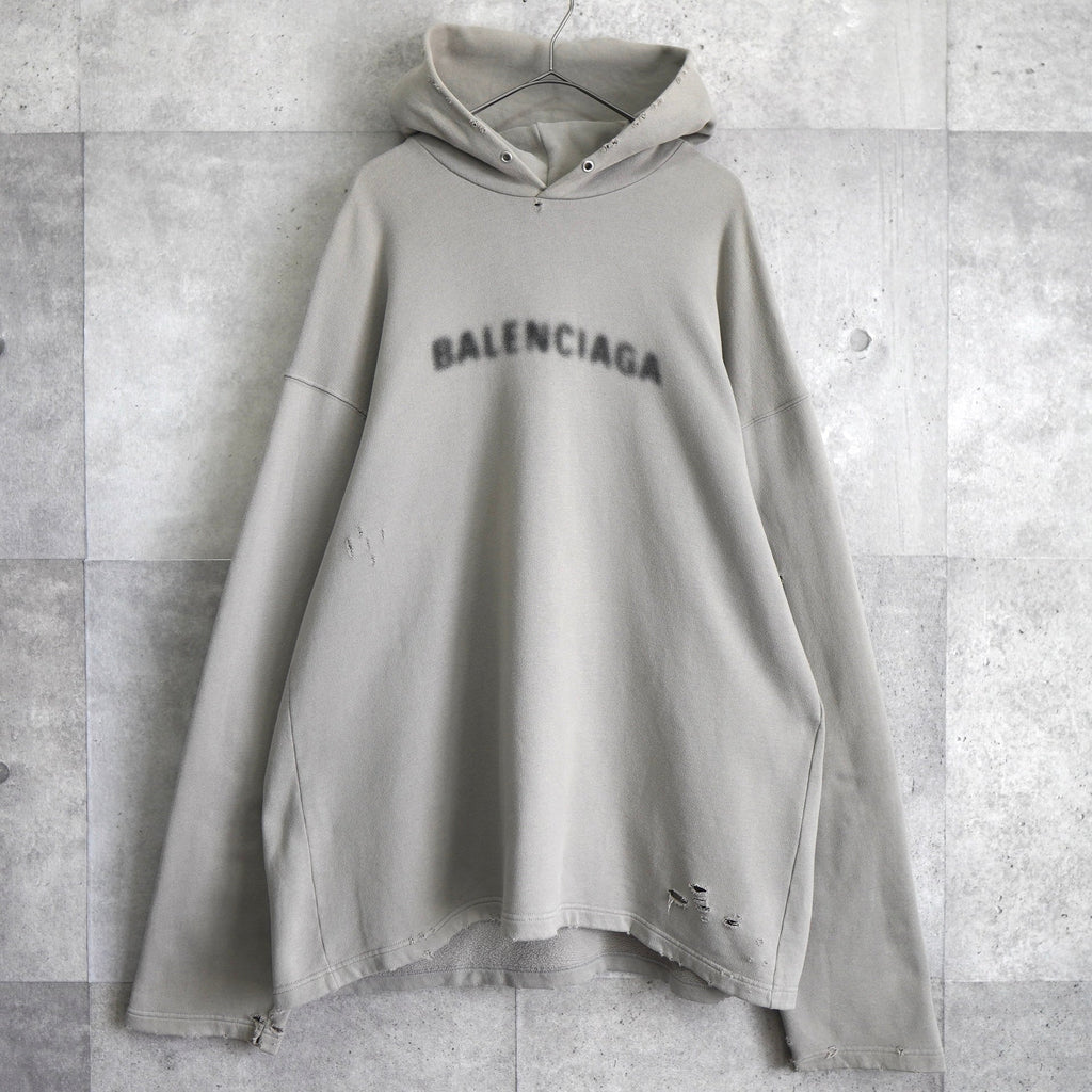 Distressed Blurry Logo Hoodie