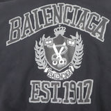バレンシアガ DIY COLLEGE LOGO HOODIE ダメージ加工 パーカー ブラック M メンズ - NEWSED