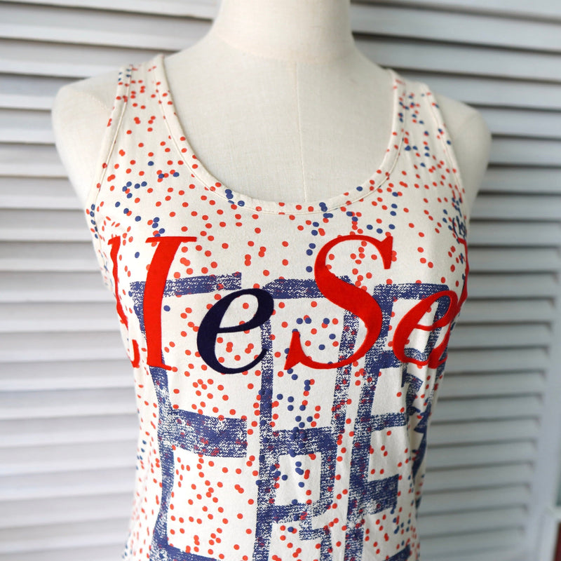 Dot Pattern Sleeve - less Tops - NEWSED
