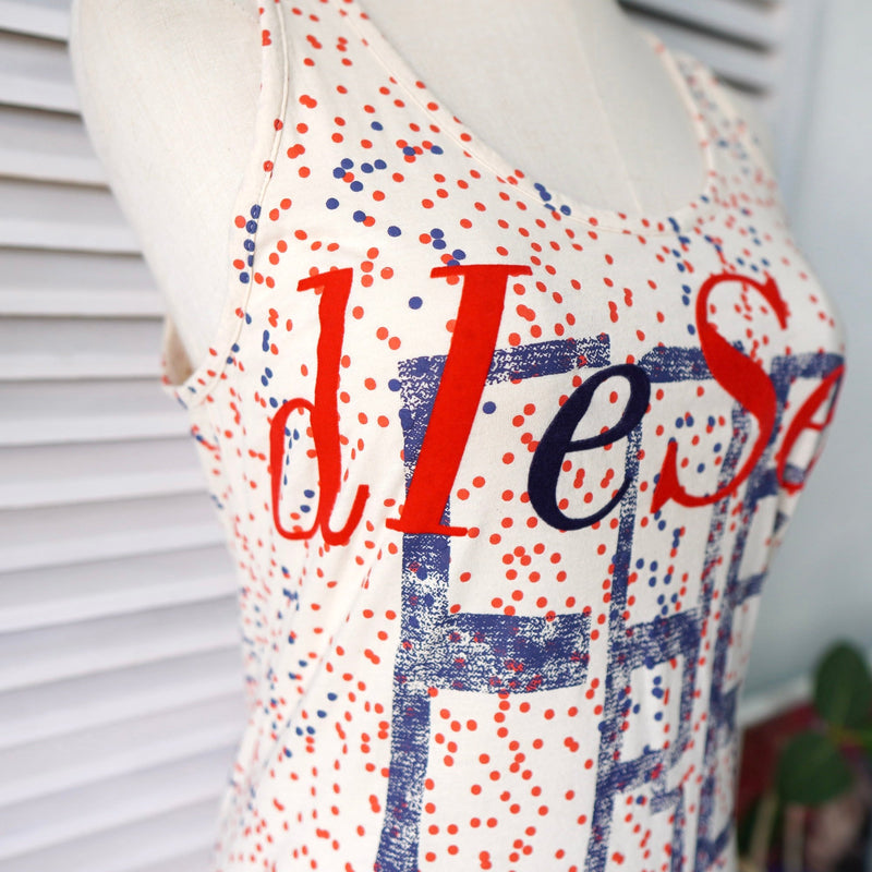 Dot Pattern Sleeve - less Tops - NEWSED