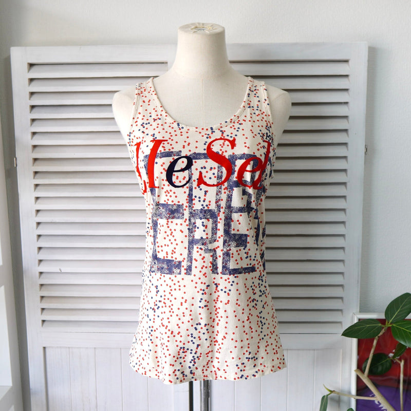 Dot Pattern Sleeve - less Tops - NEWSED