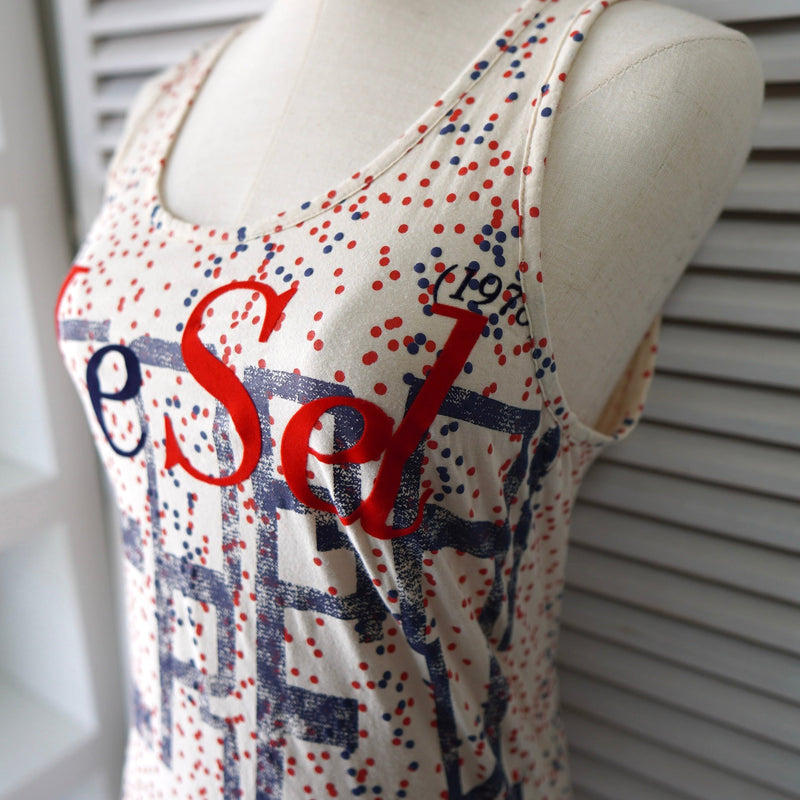 Dot Pattern Sleeve - less Tops - NEWSED