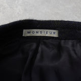 ジバンシィ 4Gロゴ ボタン チェック柄 ウール テーラードジャケット ブラック