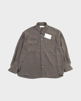 クルニ Dry Double Satin Pocket Shirt ダブルサテン生地 比翼仕立て 長袖シャツ 2 メンズ 未使用品 - NEWSED