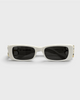 バレンシアガ DYNASTY RECTANGLE BBメタルロゴ サングラス ホワイト 51□18-130 レディース
