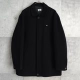ラコステ ロゴパッチ ウールコート ミドルコート ブラック