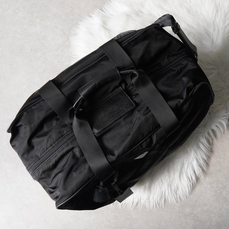 プラダ テスート ポコノ ナイロン / サフィアーノレザー 2way ボストンバッグ ブラック