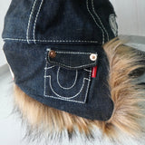Earflap 5 - Panel Dirty Indigo シュプリーム × トゥルーレリジョン ファー キャップ インディゴブルー - NEWSED