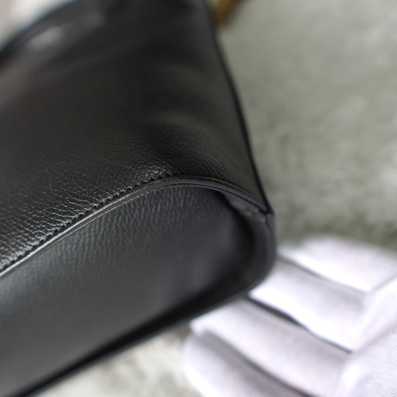 Embossing Logo Leather Hand Bag - NEWSED