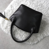 Embossing Logo Leather Hand Bag - NEWSED