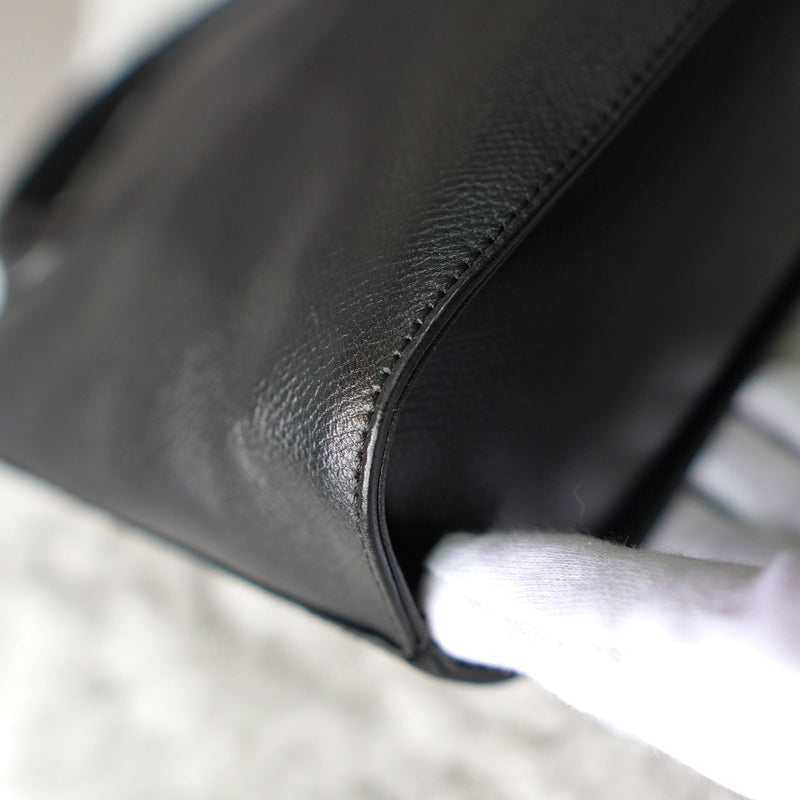 Embossing Logo Leather Hand Bag - NEWSED