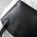 Embossing Logo Leather Hand Bag - NEWSED