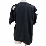 バレンシアガ EMOチームロゴ ボクシー デストロイ加工 半袖Ｔシャツ ブラック XS レディース 未使用品 - NEWSED