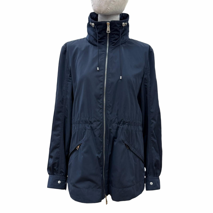 モンクレール ENET ロゴワッペン・フード付 ZIP UP ジャケット ネイビー 54847 レディース - NEWSED