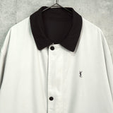 イヴサンローラン リバーシブル YSLロゴ ブルゾンホワイト / ブラック