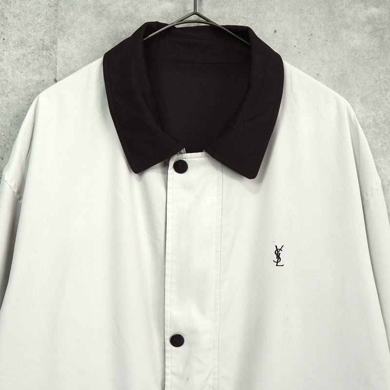 イヴサンローラン リバーシブル YSLロゴ ブルゾンホワイト / ブラック