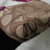 コーチ シグネチャー キャンバス ハンドバッグ ワンショルダーバッグ ベージュ / ピンク F24063 - NEWSED