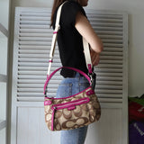 コーチ シグネチャー キャンバス ハンドバッグ ワンショルダーバッグ ベージュ / ピンク F24063 - NEWSED