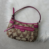 コーチ シグネチャー キャンバス ハンドバッグ ワンショルダーバッグ ベージュ / ピンク F24063 - NEWSED