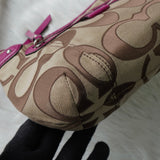 コーチ シグネチャー キャンバス ハンドバッグ ワンショルダーバッグ ベージュ / ピンク F24063 - NEWSED