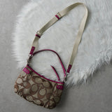 コーチ シグネチャー キャンバス ハンドバッグ ワンショルダーバッグ ベージュ / ピンク F24063 - NEWSED