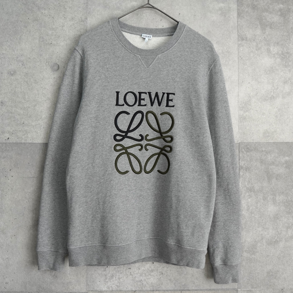 ロエベ アナグラム 刺繍 スウェット グレー