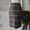 バーバリー ノバチェック ウール タイト スカート グレー
