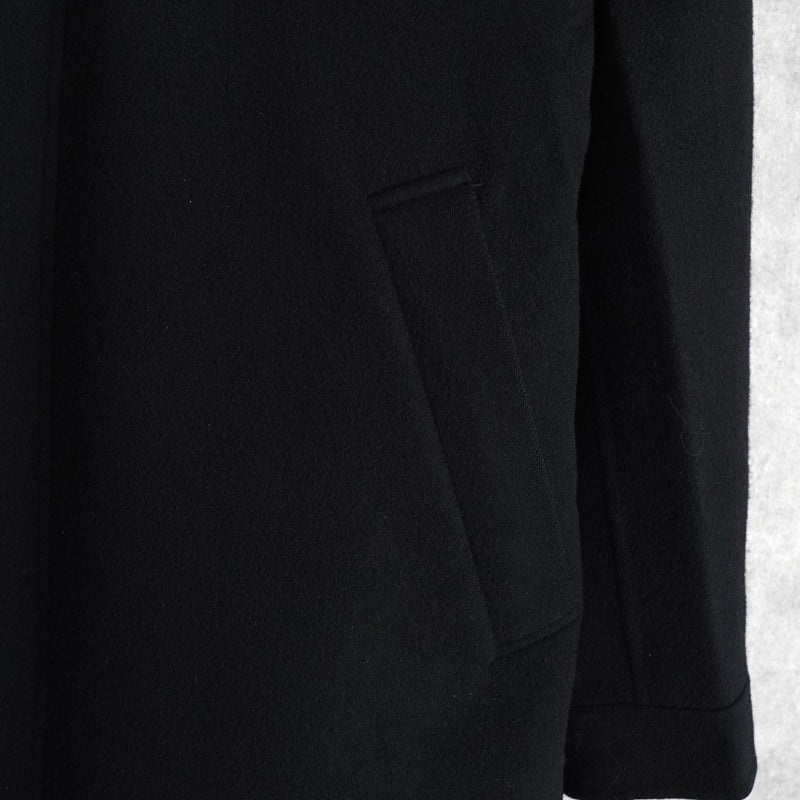 ラコステ ロゴパッチ ウールコート ミドルコート ブラック