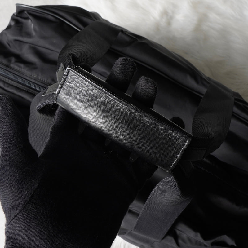 プラダ テスート ポコノ ナイロン / サフィアーノレザー 2way ボストンバッグ ブラック